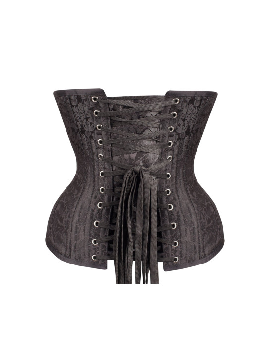 Corset Serre-Taille En Satin Grande Taille Femme Noir - Avec Baleines, Laçage Réglable Pour Galbe Parfait