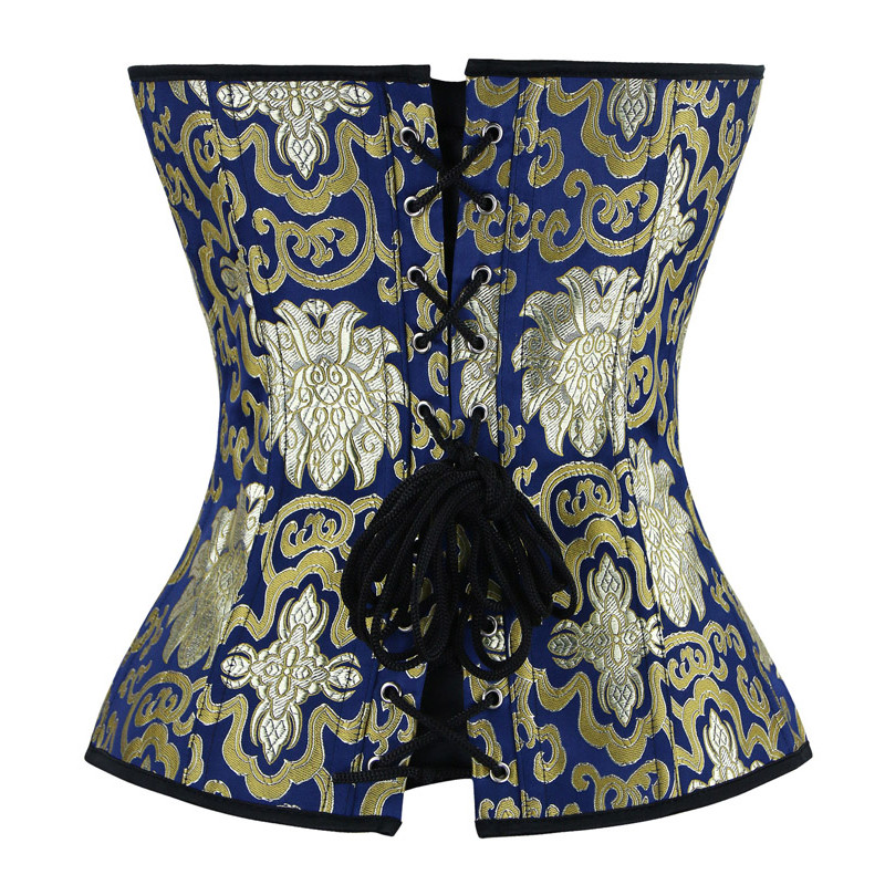 Corset Bustier Steampunk Bleu Et Or Armature M tallique corset-bustier-steampunk-bleu-et-or-armature-m-tallique